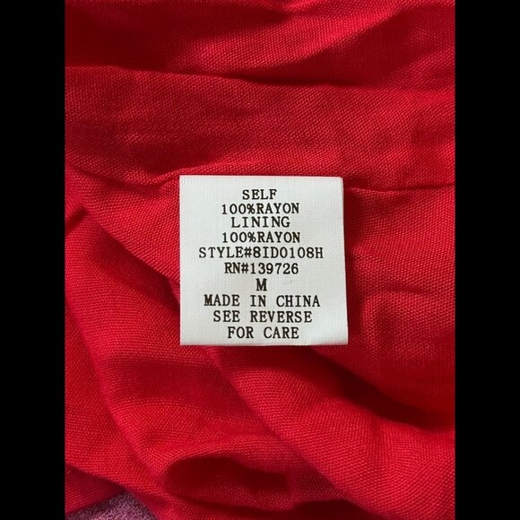 New Wild Honey Mini Dress Medium Red Lemon Print Front Tie Adjustable Strap - Picture 7 of 7